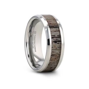 Thorsten Buck Polished Beveled Tungsten Carbide Men’s Wedding Band With Ombre De
